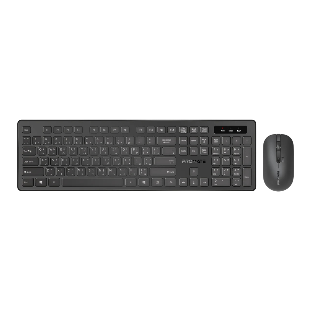 Promate Full-Size Wireless Keyboard and Mouse Combo