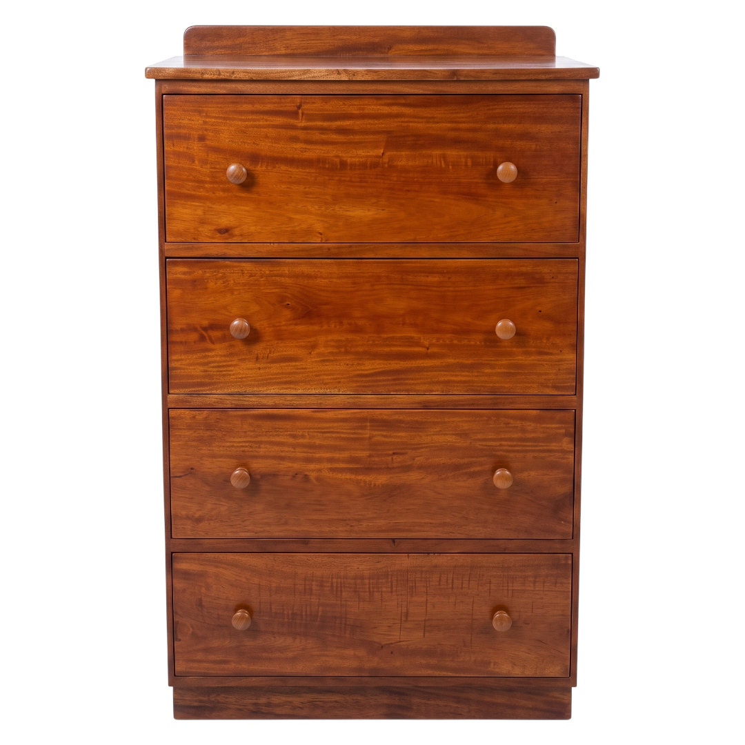 Perfecto Chest Drawer 4 Solid Mahogany Top L750 x W400 x H1000mm #PJ02