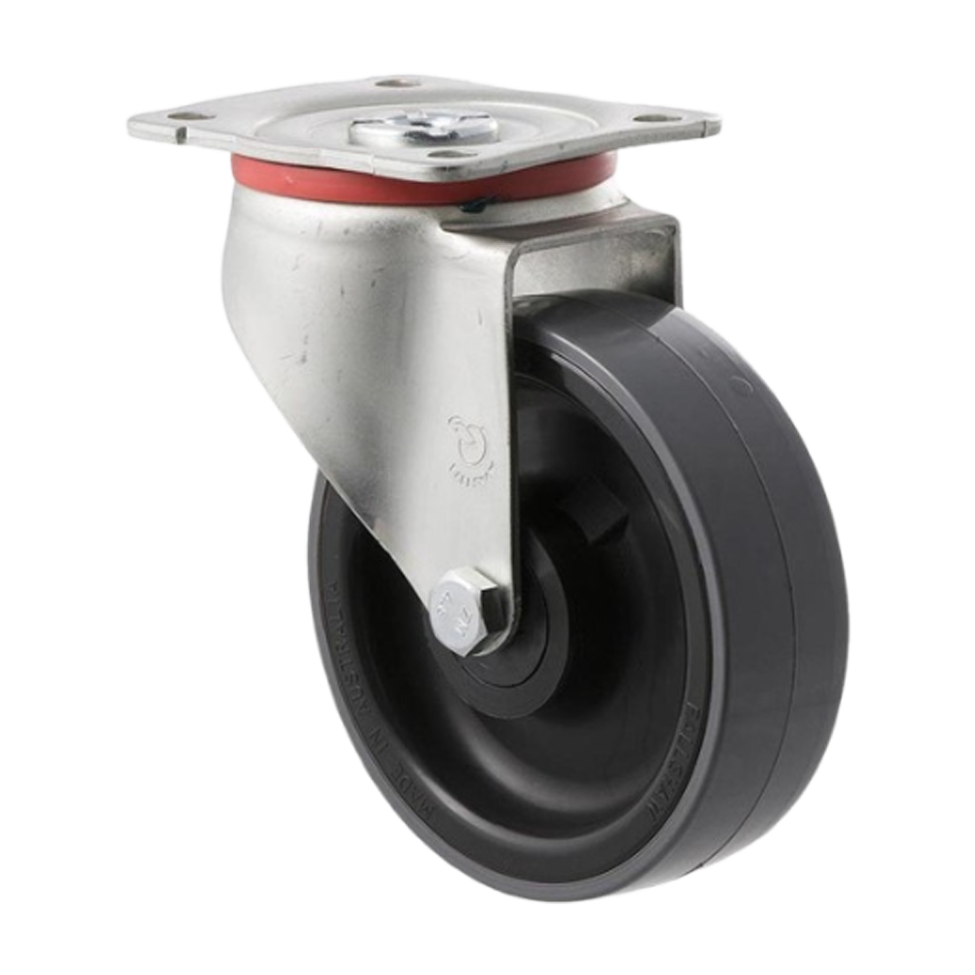 Fallshaw J Series Castor PU Wheel Roller Bearing Swivel Plate 125mm 300kg