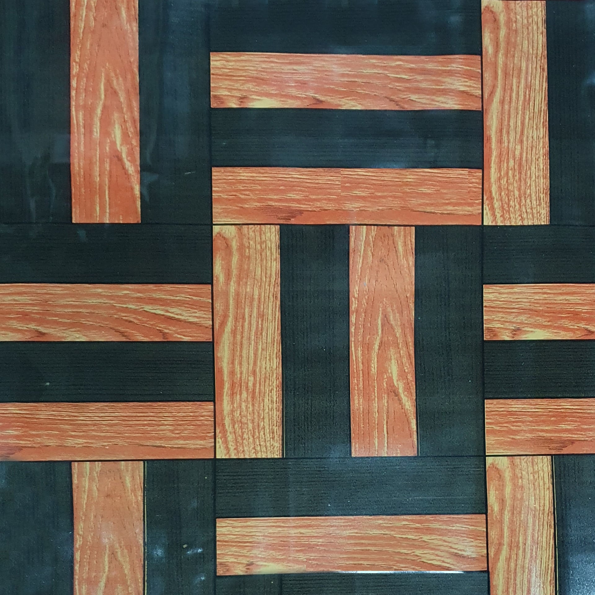 PVC Lino 25m x 1.8m Black & Orange
