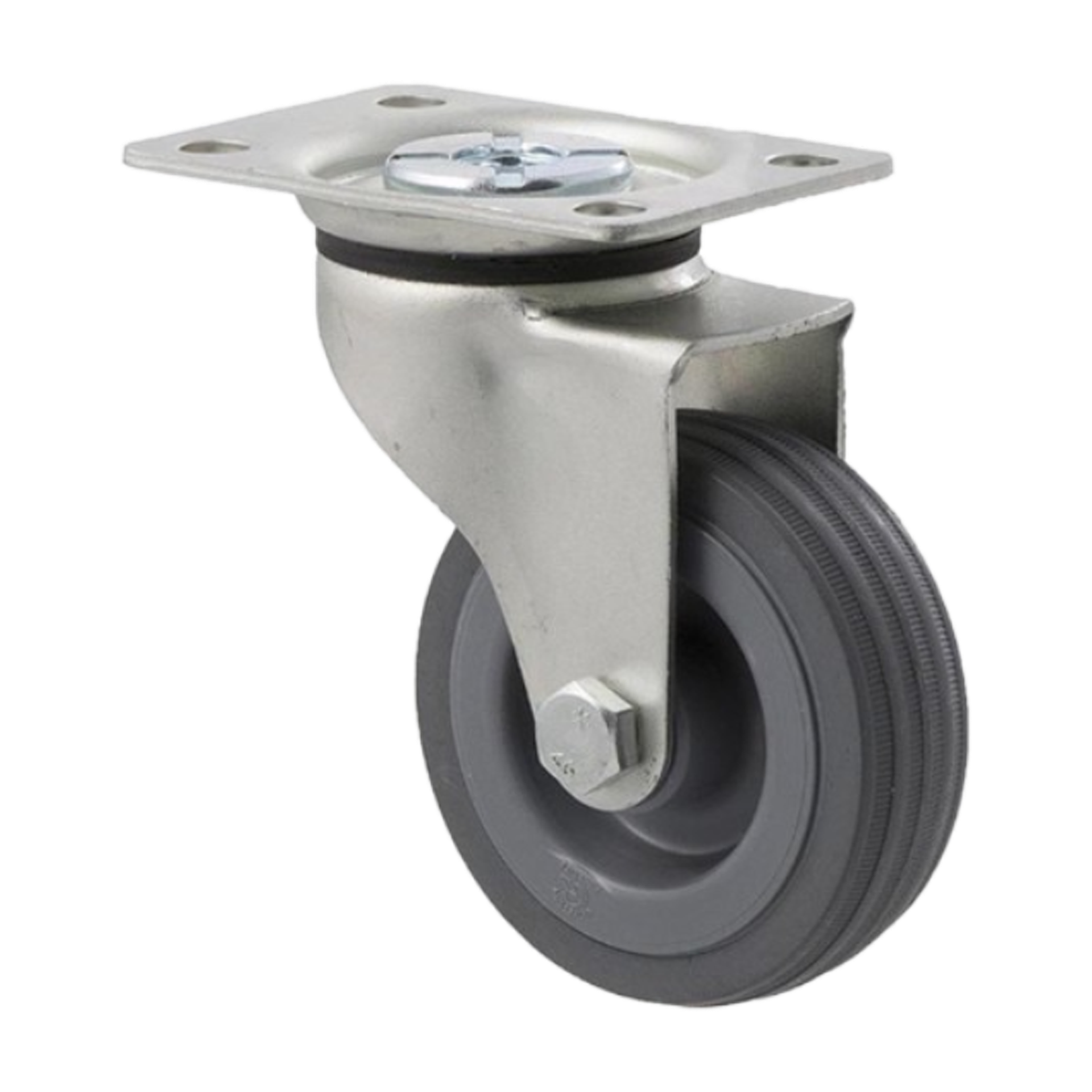 Fallshaw K Series Light Duty Castor Grey Rubber Swivel PL 75mm 50kg