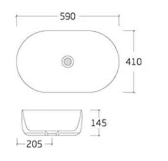 Jorford Ceramic Above Counter Basin Oval Brown 590 x 410 x 145mm