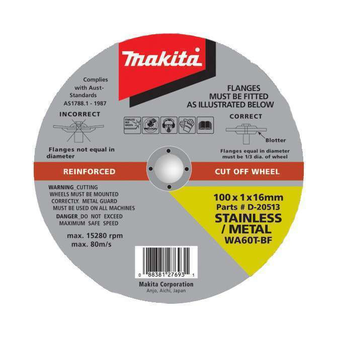 Makita Stainless Steel Cutting Disc 180 x 2.0mm #D-20541-10