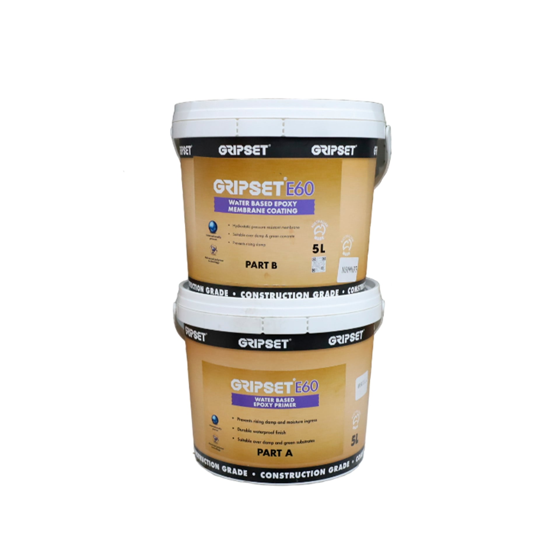 Gripset E60 2-Part Epoxy Primer 10L Kit (Part A 5L Part B 5L)