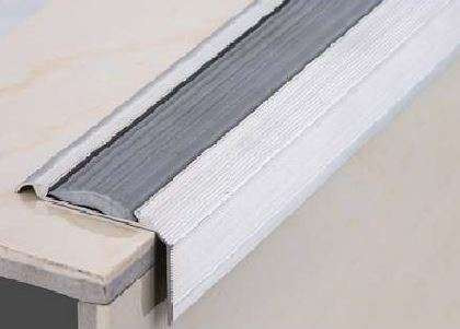 Evia Tile Trim 48mm x 2.5M Aluminium Anti Step Matte Silver