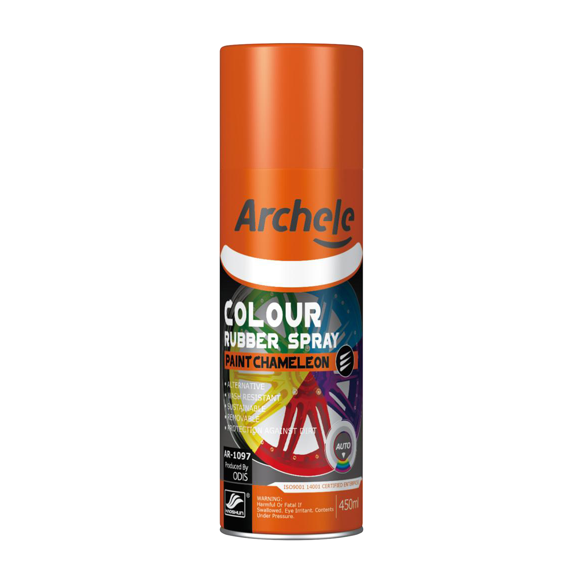Archele Rubber Spray Paint Fluro Red 450ml