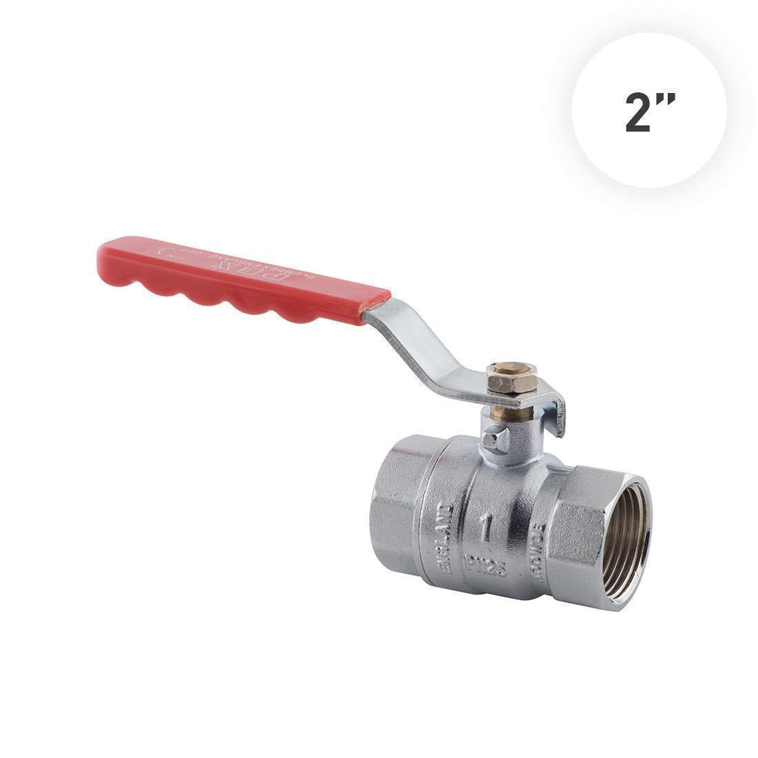 Pex Ball Valve 2" Brass w/ CP Lever Arm