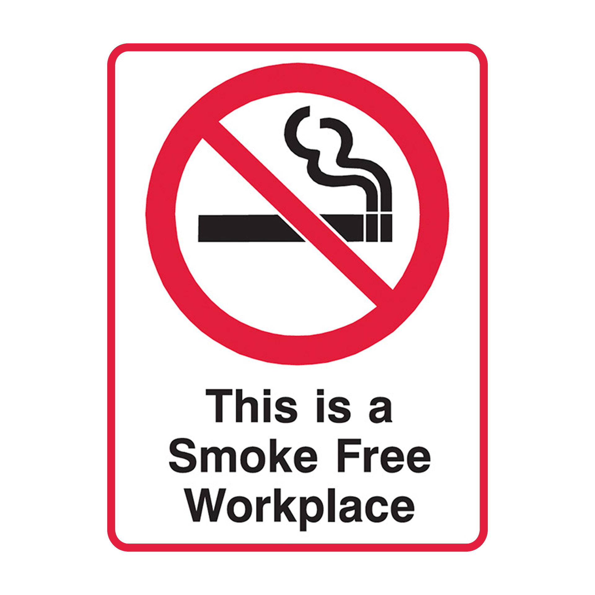 Wotect PVC Safety Sign Adhesive "Smoke Free Workplace" 450 x 500mm