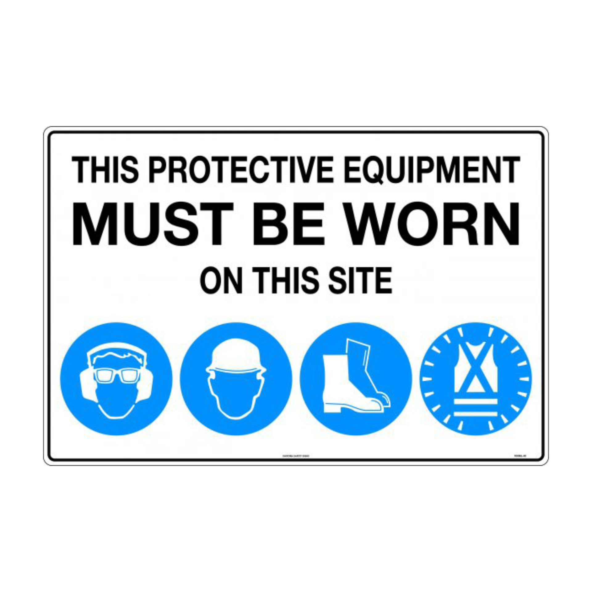 Wotect Safety Sign PP Corflute "Protective Gear Required" 400 x 600mm