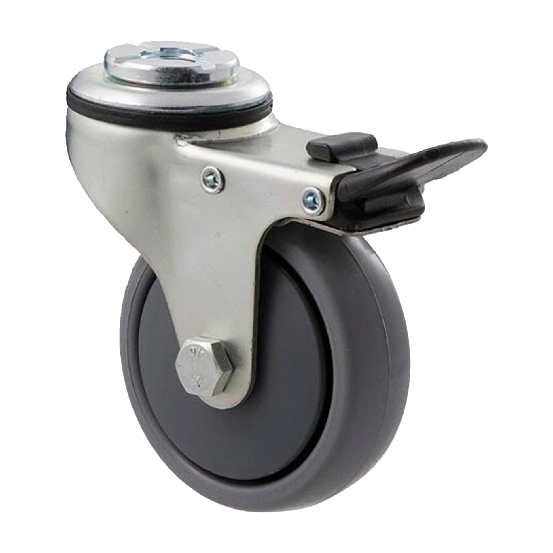 Fallshaw K Series Light Duty Castor 75mm TPE Bolt Hole w/Brake 50kg