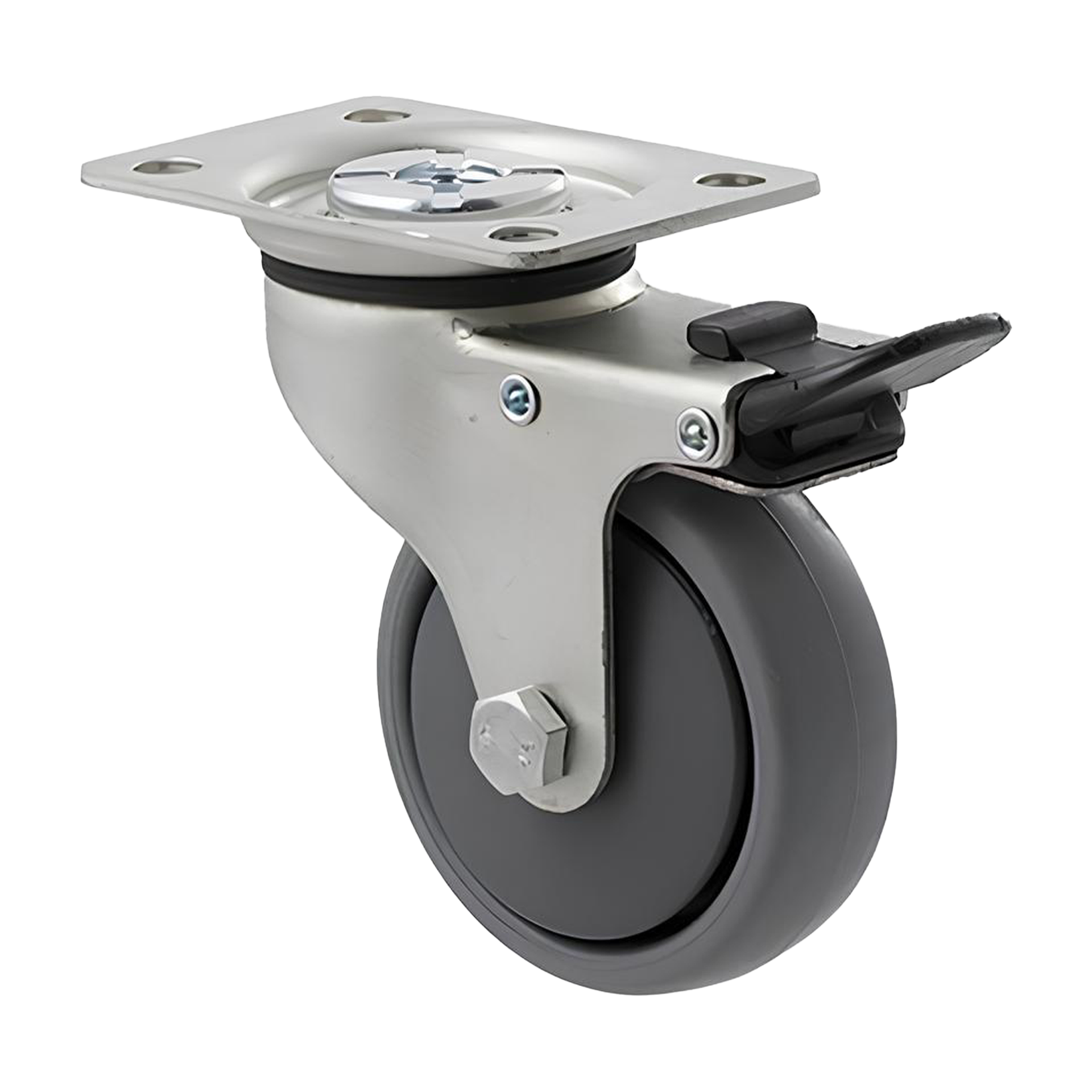 Fallshaw K Series Light Duty Castor75mm TPE Swivel Plate w/Brake50kg