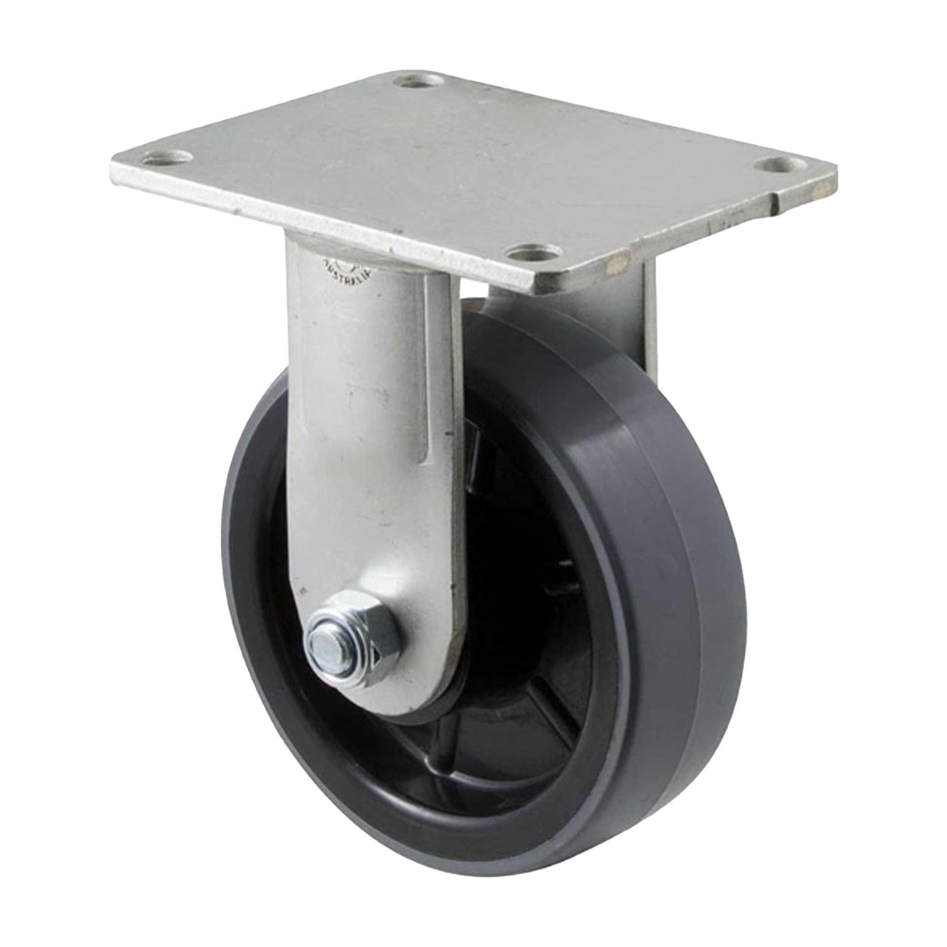 Fallshaw O Series Heavy Duty Castor 125mm PU Roller Bearing Fixed Plate 400kg