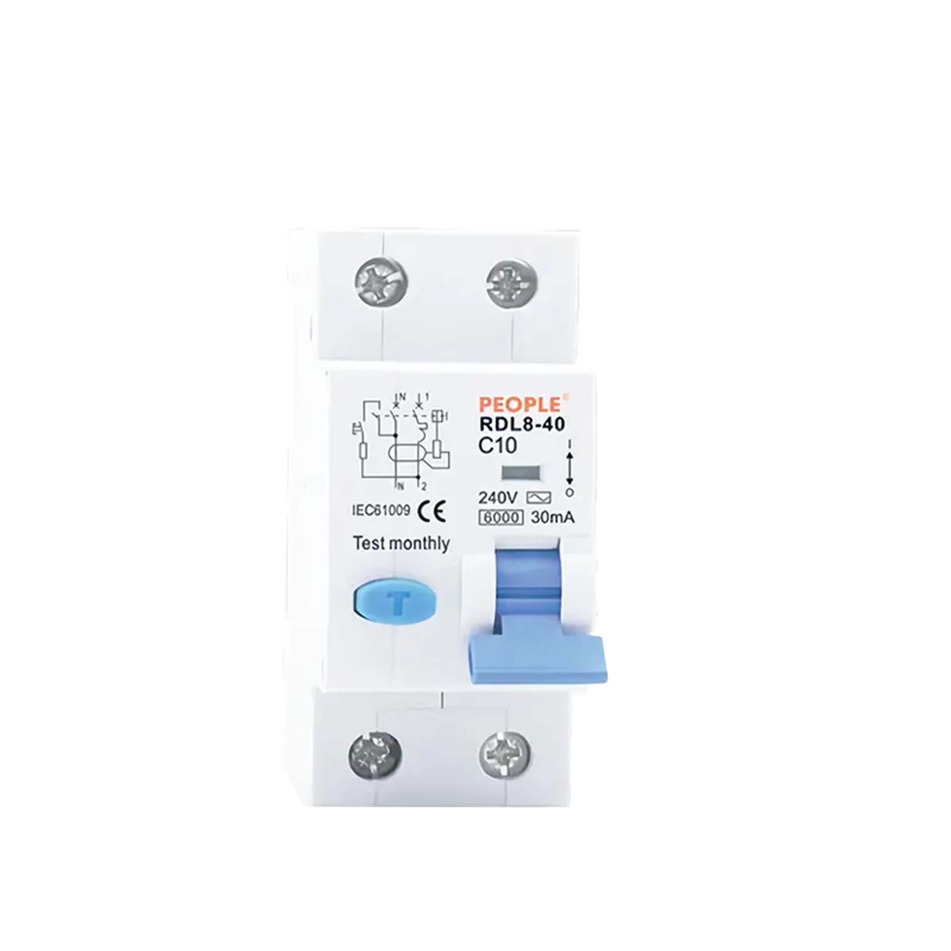 People 16A 2 Pole RCBO with Cover