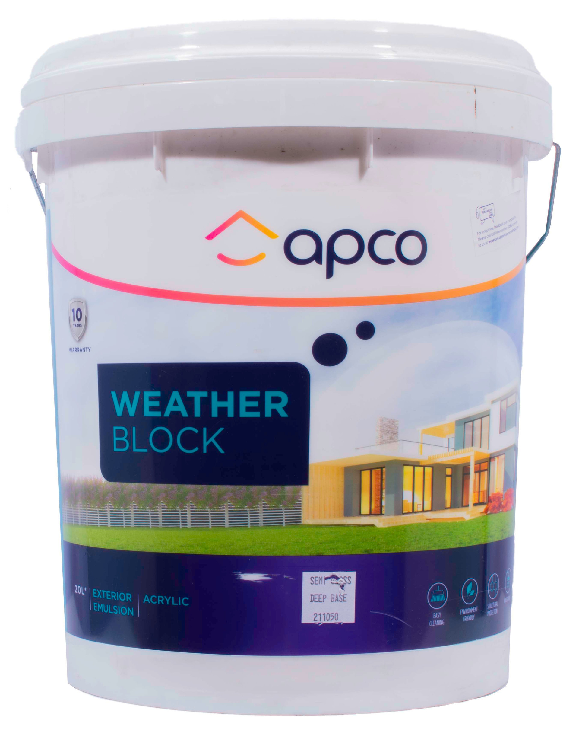 Apco Weatherblock Semi Gloss Acrylic Deep Base 20L