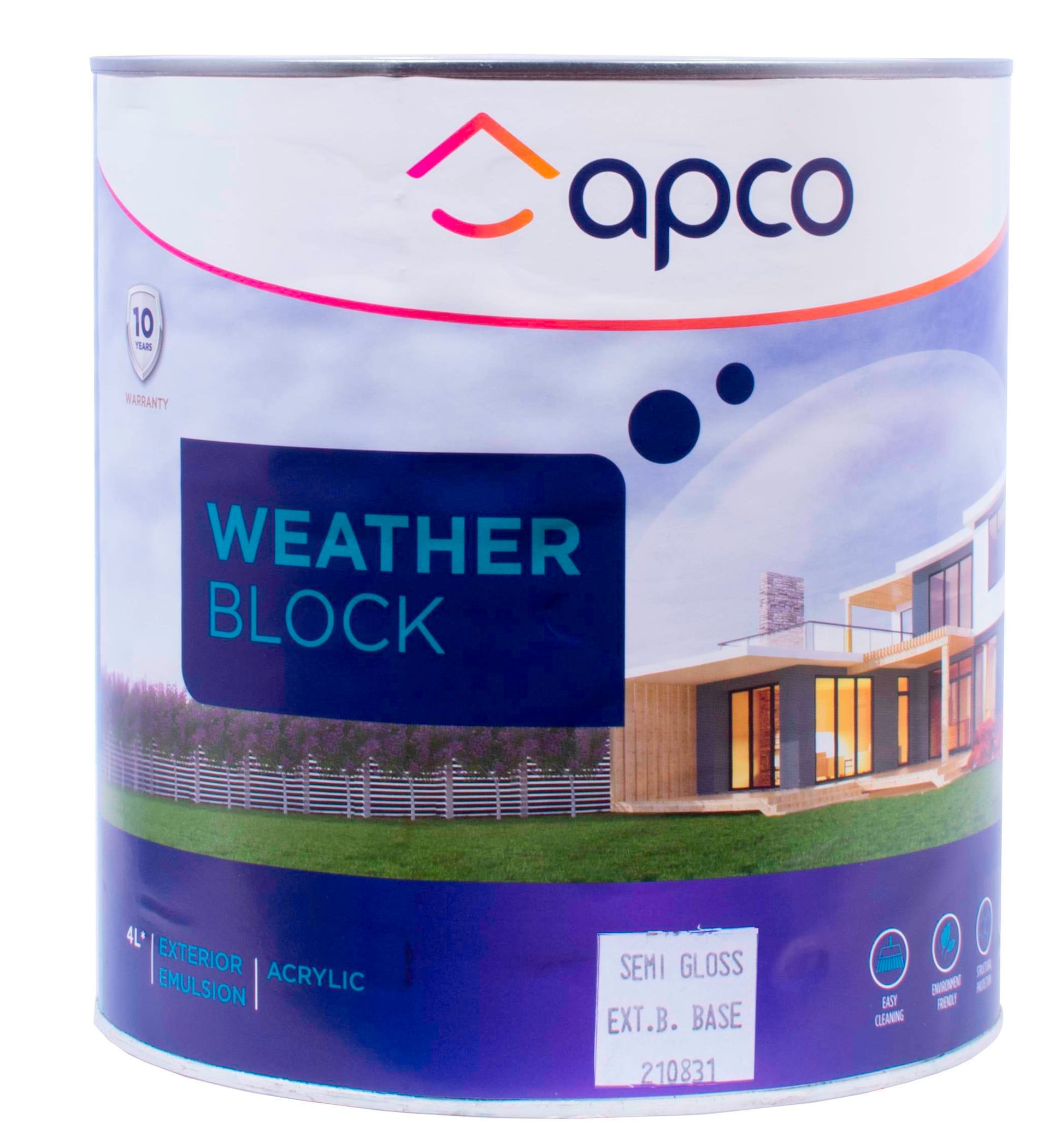 Apco Weatherblock Semi Gloss Acrylic Extra Bright Base 4L