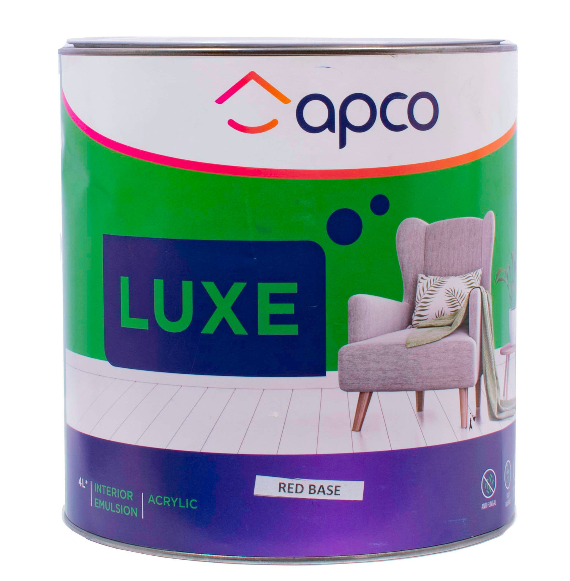 Apco Luxe Semi Gloss Acrylic Red Base 4L