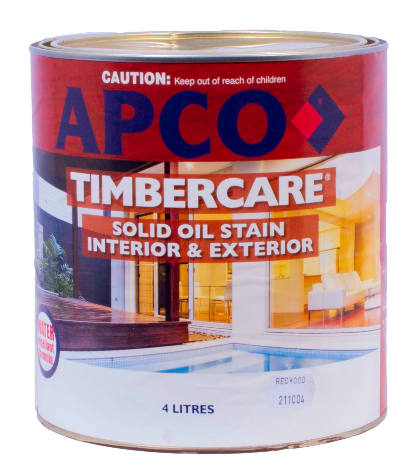 Apco Timbercare Solid Oil Stain Redwood 4L
