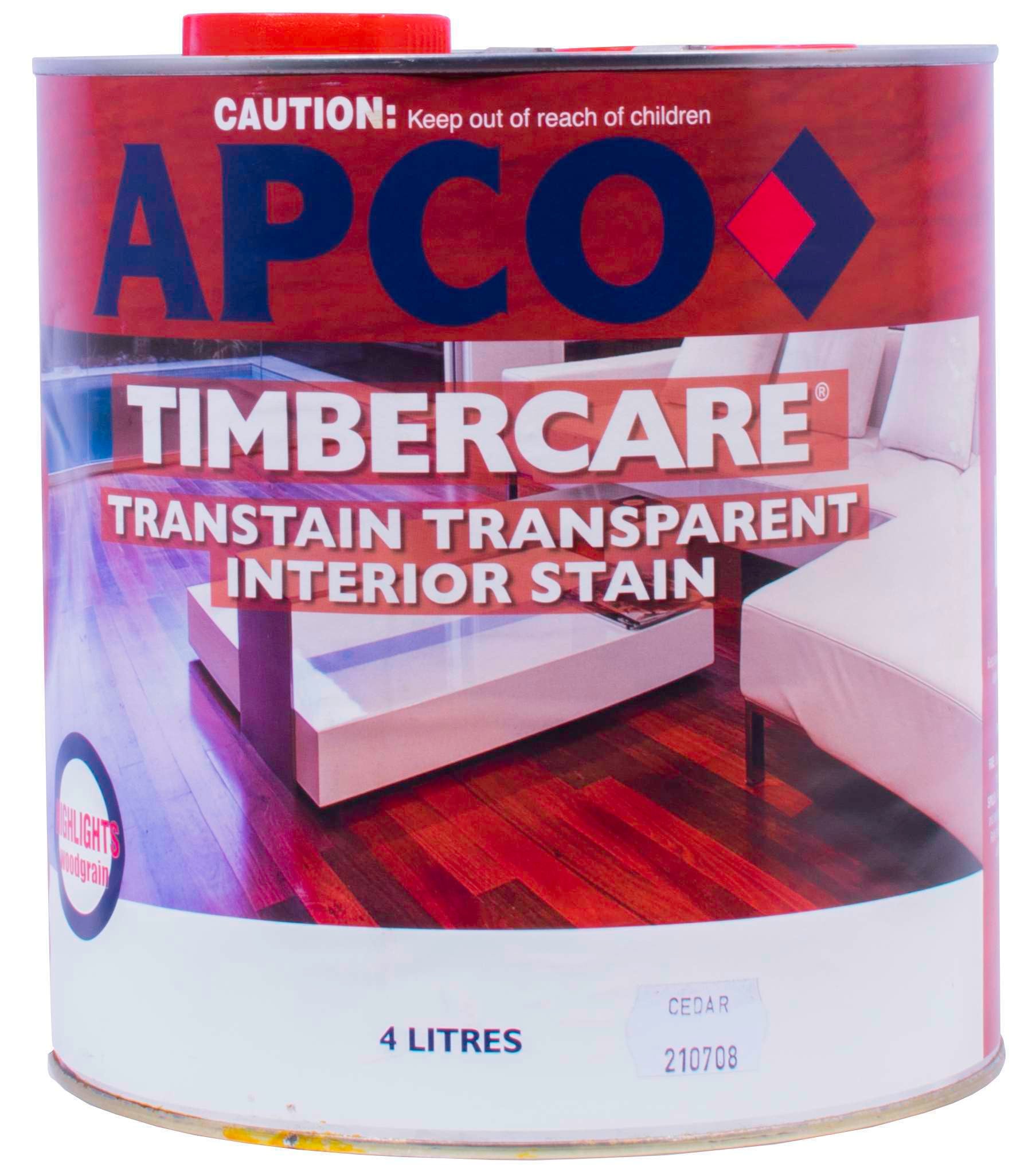 Apco Timbercare Transtain Transparent Stain Cedar 4L