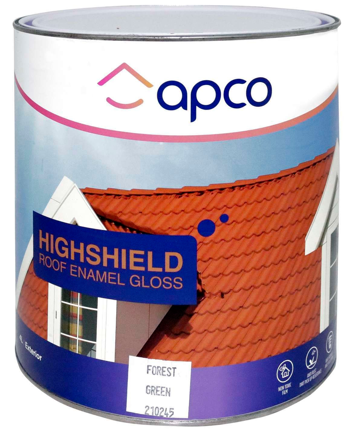 Apco Highshield Roof Paint Gloss Enamel Forest Green 4L
