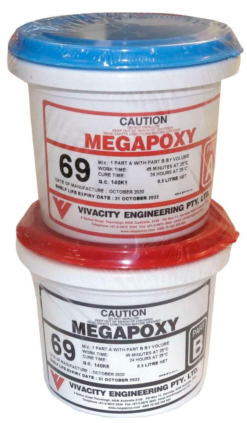 Megapoxy 69 Epoxy Adhesive 1L (Part A 0.5L Part B 0.5L)