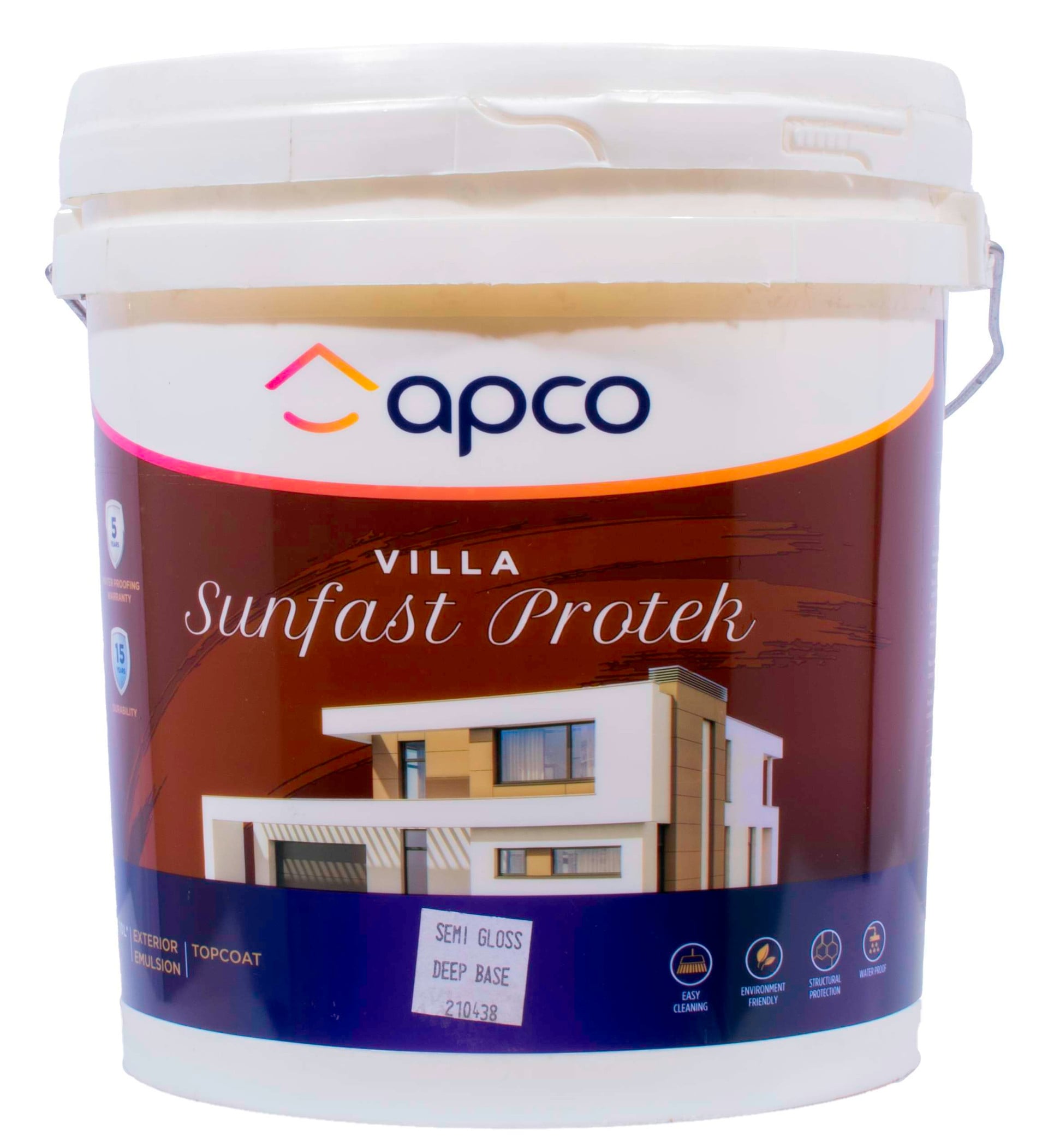 Apco Villa Sunfast Protek Top Coat Semi Gloss Acrylic Deep Base 10L