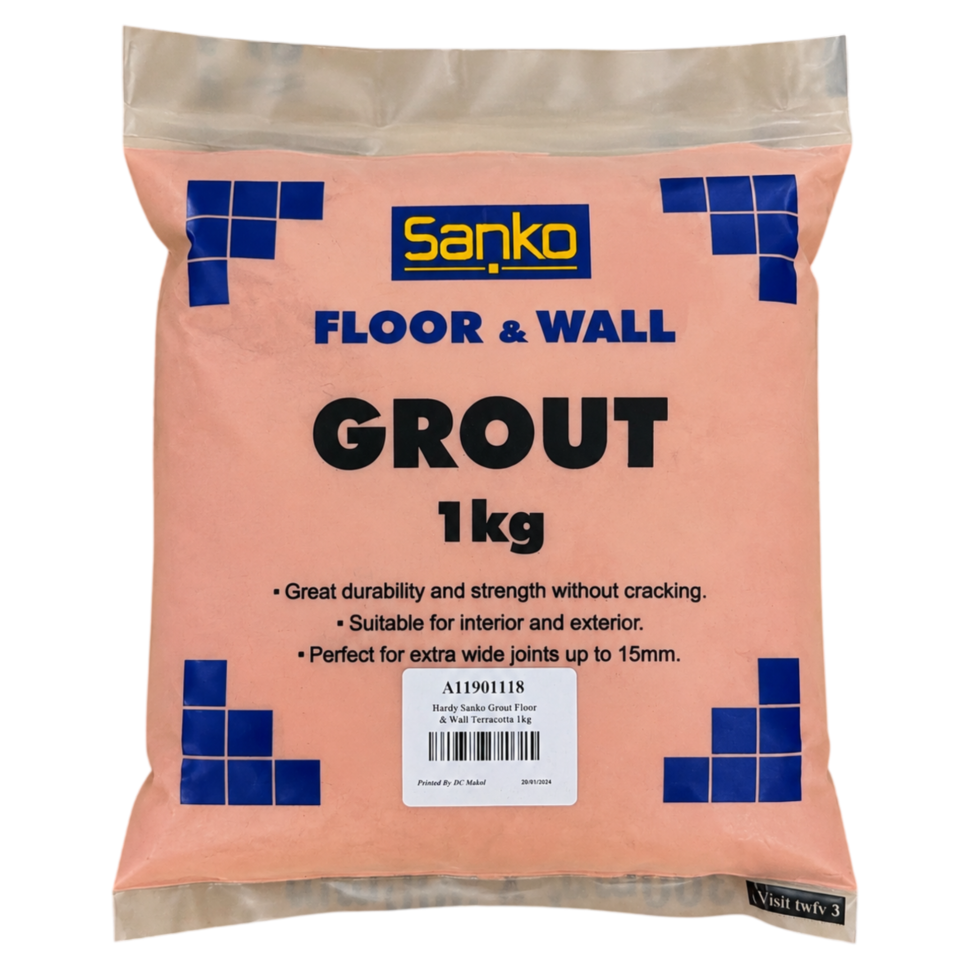 Hardy Sanko Grout Floor & Wall Terracotta 1kg