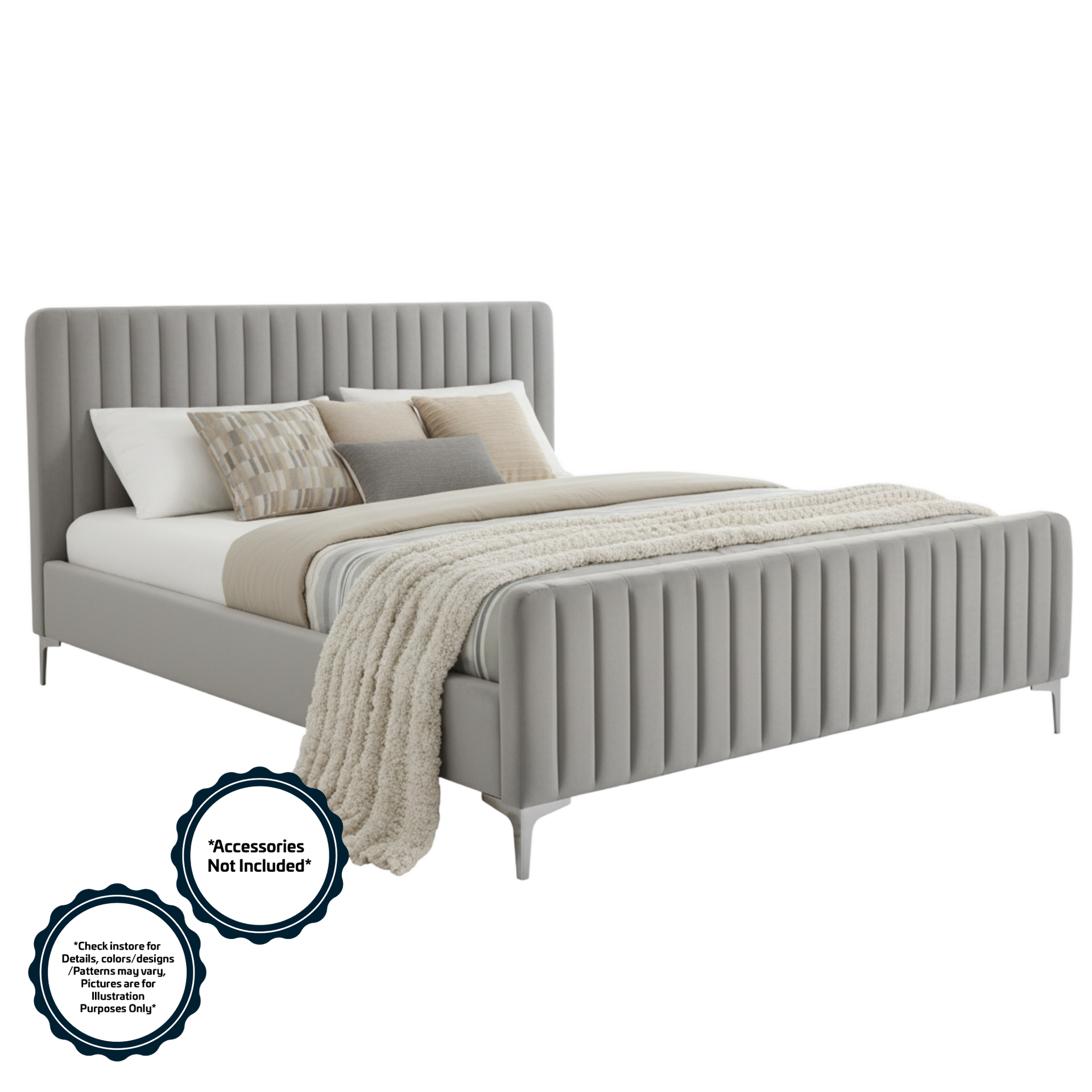Furnz Double Bed L1880 x W1370mm Cream #BD381-FS-D
