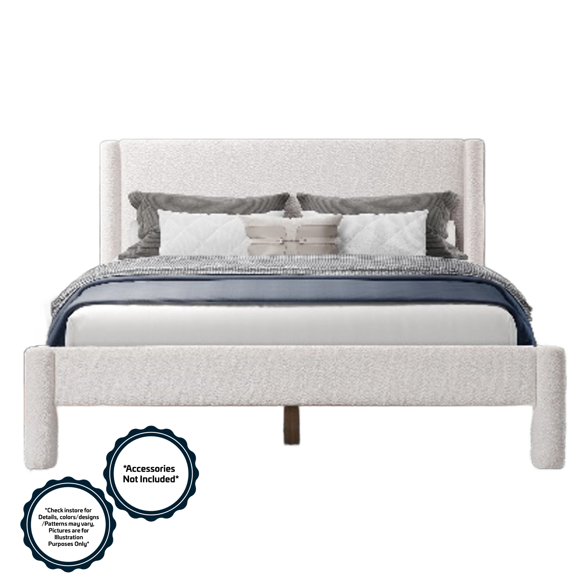 Furnz King Bed L1980 x W1830mm Tungsten Grey #BD683-FS-K