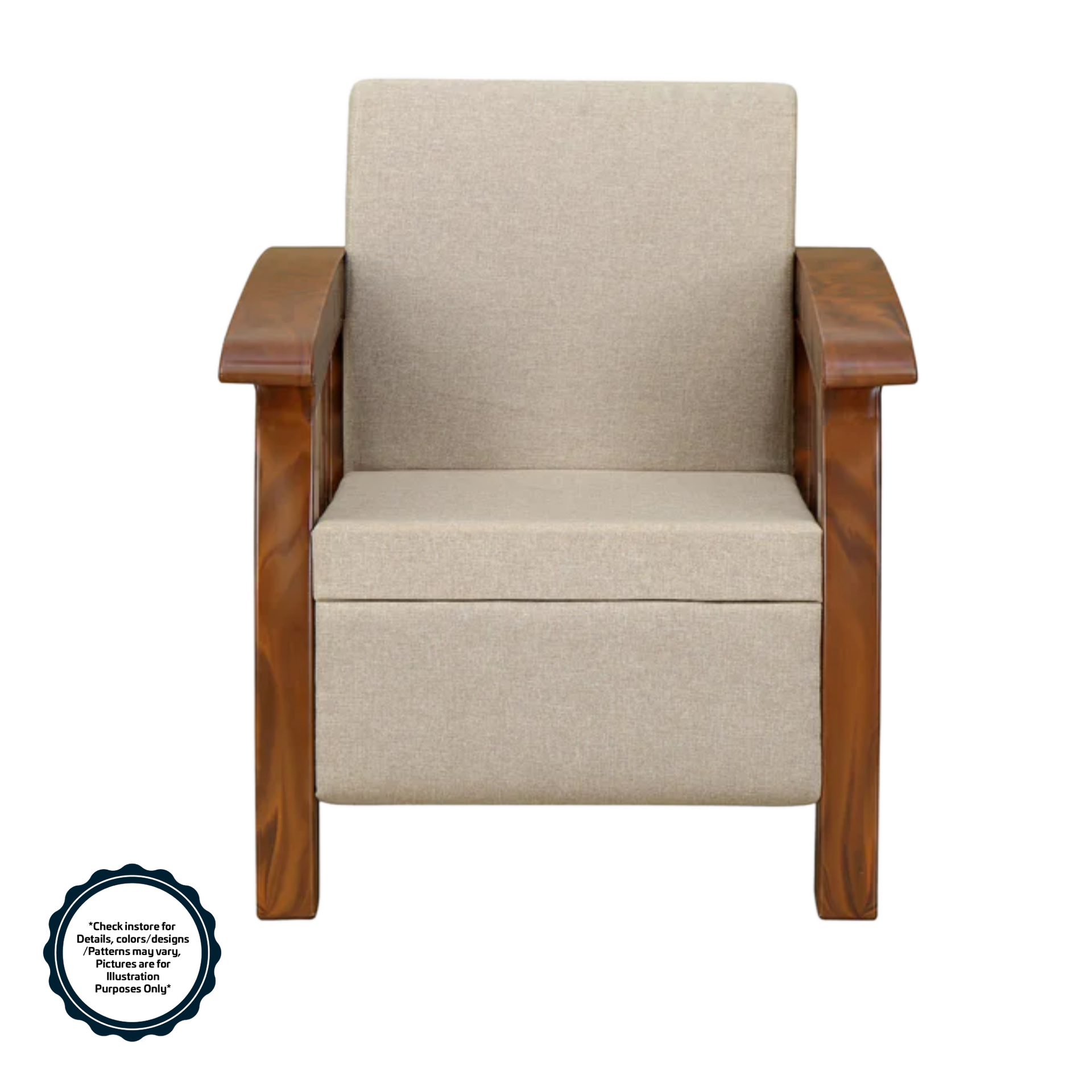 Nilkamal Aspire 1 Seater Plastic Sofa Walnut