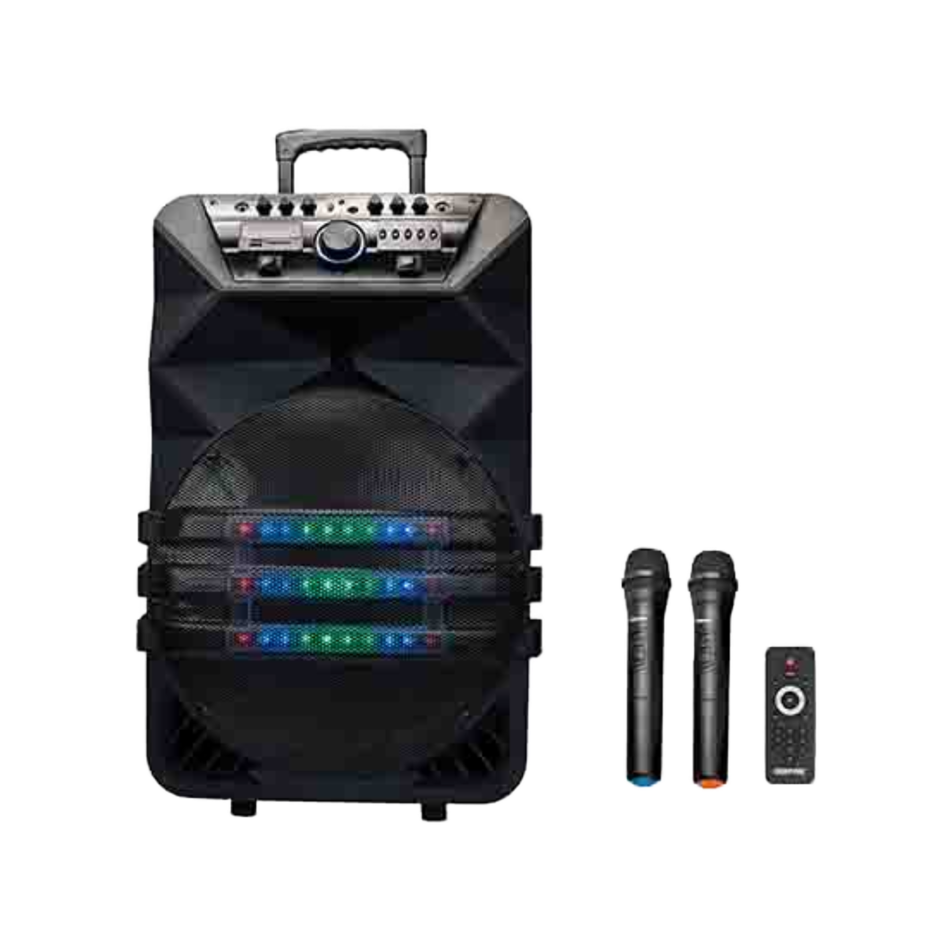 Geepas Portable PMPO 10" Bluetooth Speaker Wireless Mic and Trolley Handle 60000W