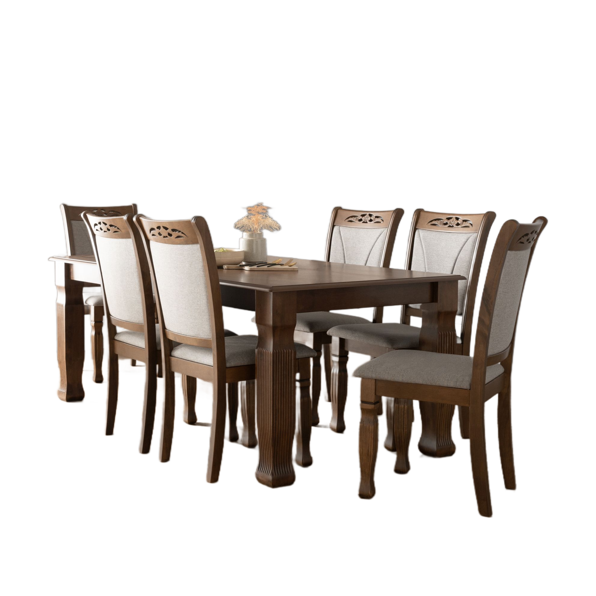 Ivan Tegus Dining 7pc Set L1500 x W900 x H740mm Cocoa #145185/241378