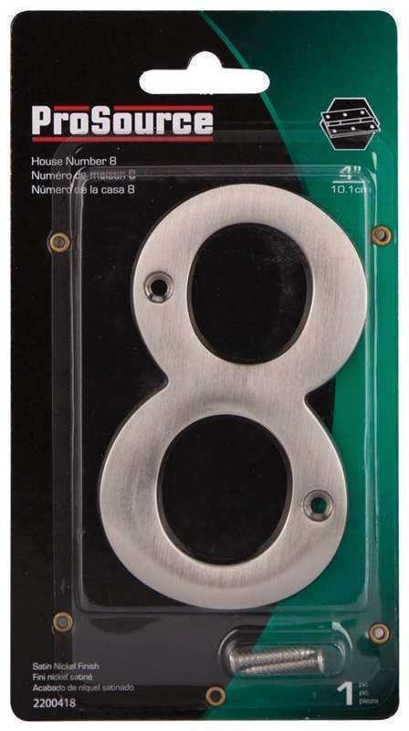 ProSource House Numbers 4" 8 Satin Nickel