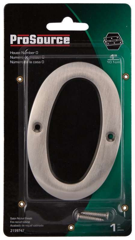 ProSource House Numbers 4" 0 Satin Nickel