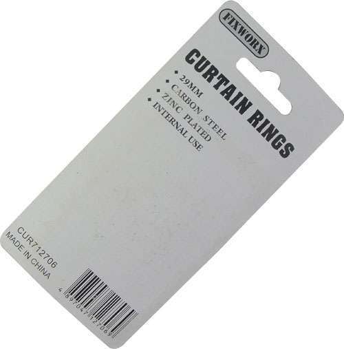 Fixworx Curtain Ring 29mm ZP 10pc