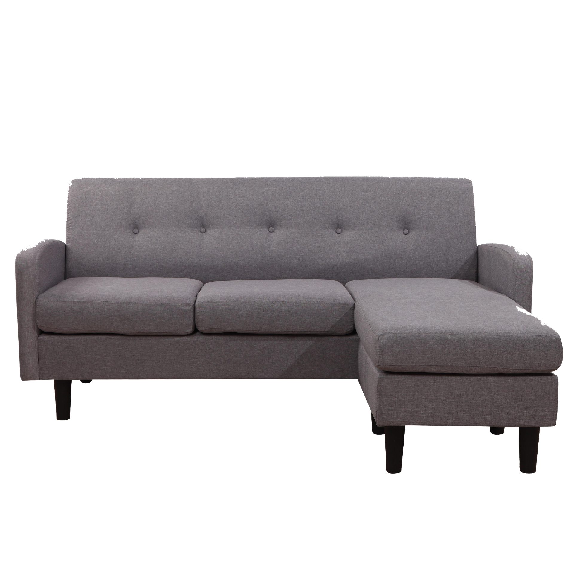 Home Basics Fabric Sofa 2+L Dark Brown #YA286