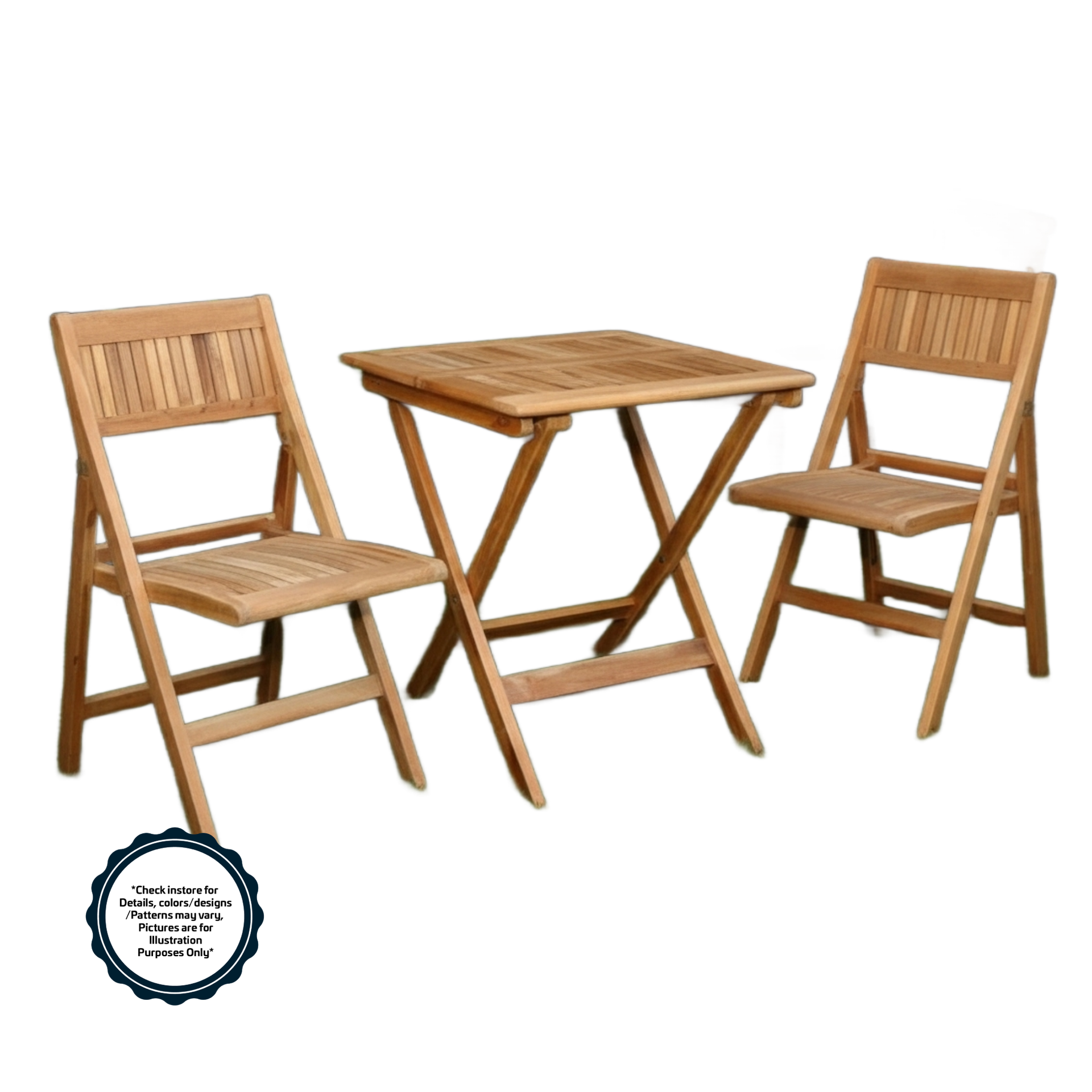 ABR Latta Outdoor Foldable Tea Set 3pc Teak Wood