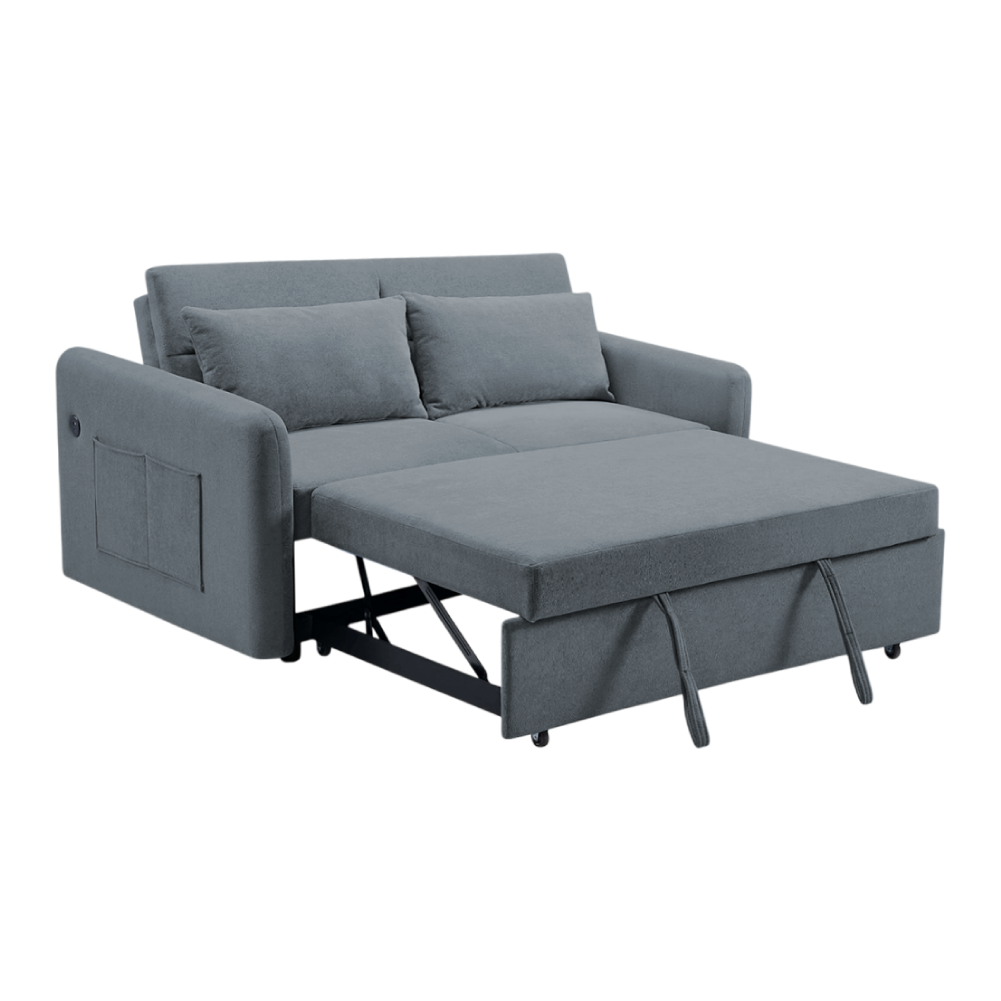 Home Basics Fabric Pull Out Sofa Dark Grey #4561