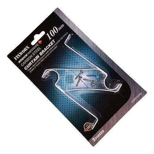 Fixworx Curtain Bracket 100mm 2pc