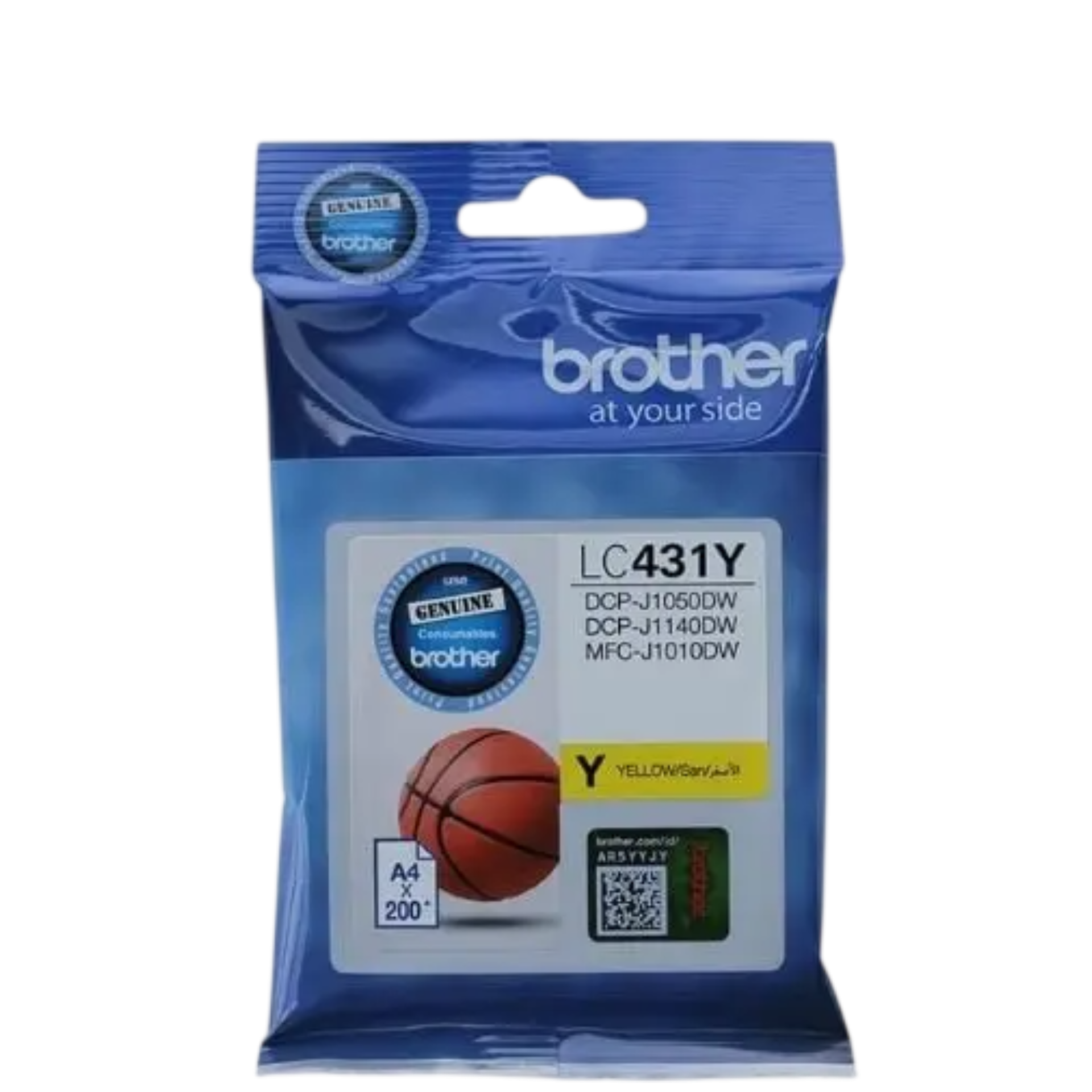 Brother LC431Y Yellow Ink Cartridge - Single Pack. Prints up to 200 page