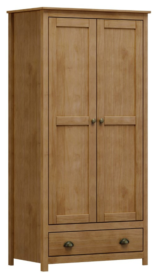 Finestra Topazio Line Solid Wood 2 Doors 1 Drawer Wardrobe L908 x W535 x H1855mm Freijo