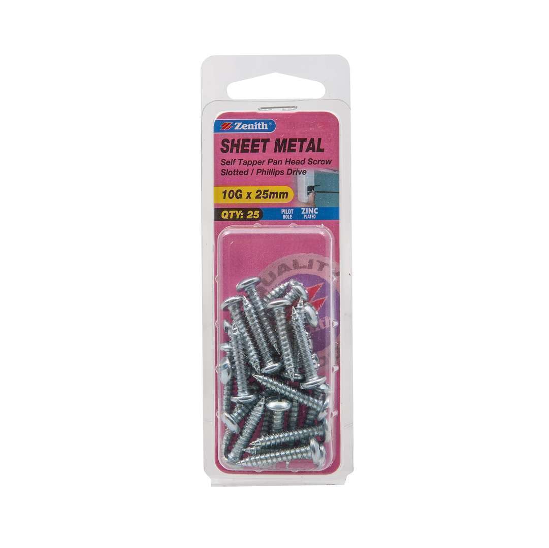 Zenith Self Tap Screw Pan ZP 10G x 25mm (25pk)