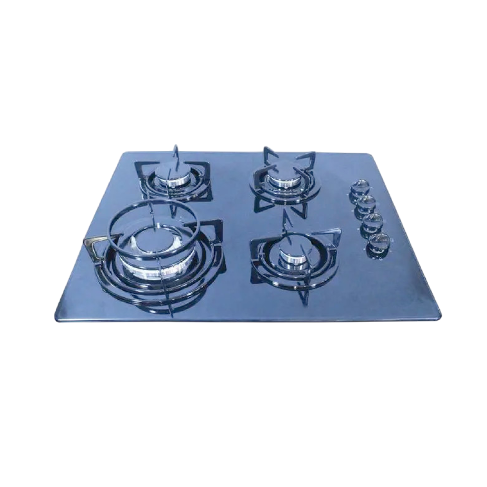 Home Basics 4B Gas Cooktop 60cm Glass Black