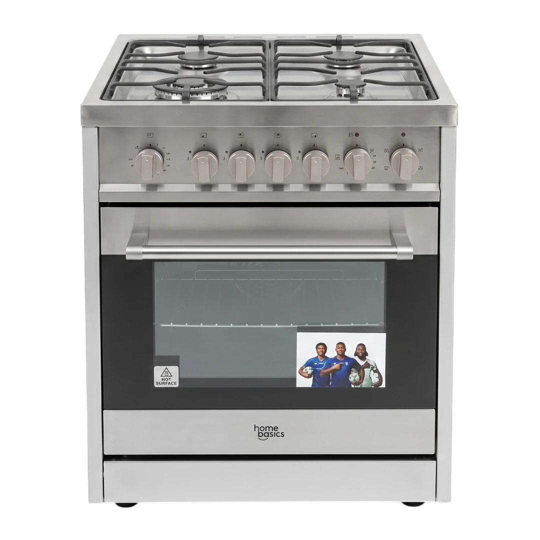 Home Basics Premium Free Standing Gas Cooker 4B 60cm with Gas Oven