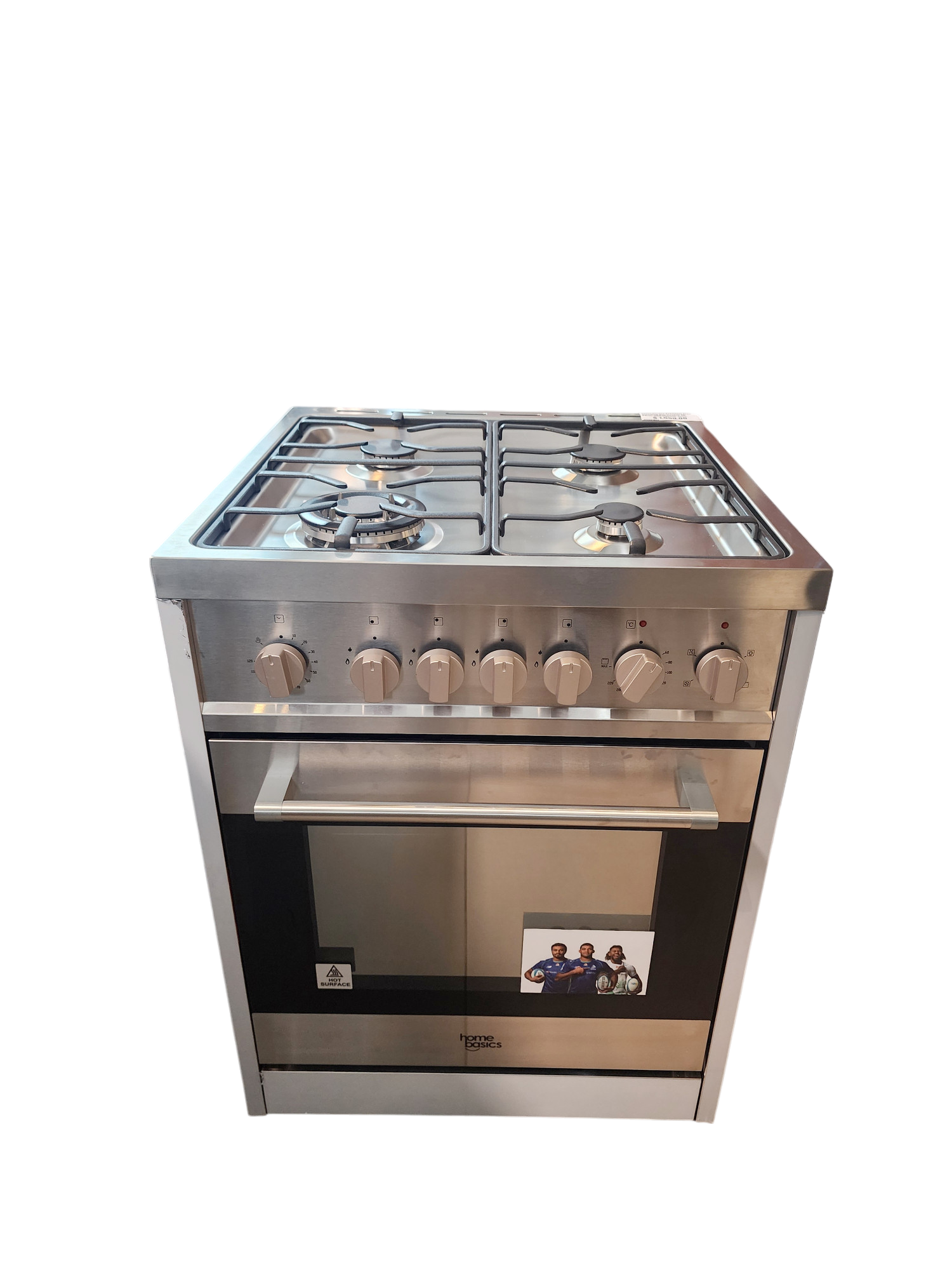 Home Basics Premium Free Standing Gas Cooker 4B 60cm with Electric Oven