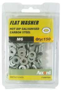Accord Flat Washer Galv M6 (150pk)