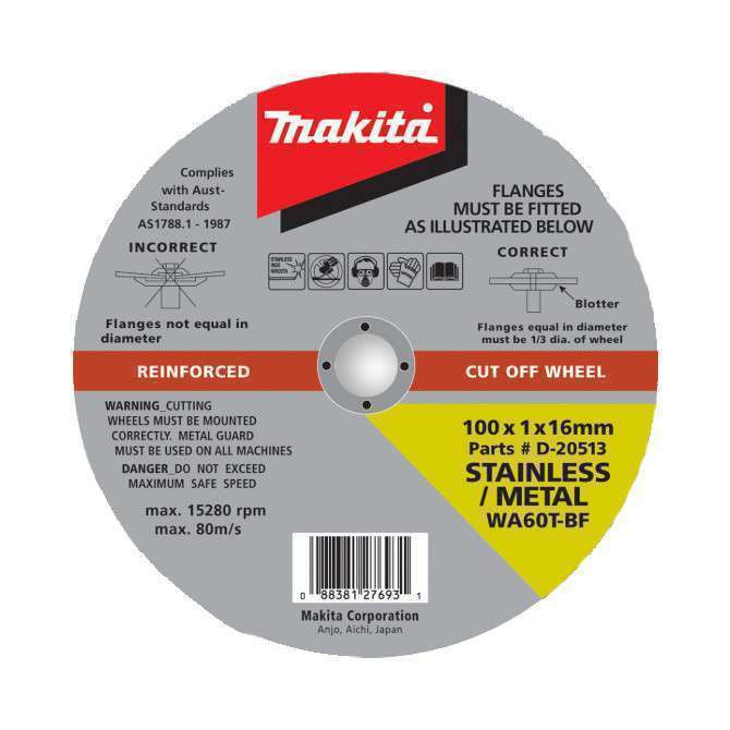 Makita Stainless Steel Cutting Disc 100 x 16mm