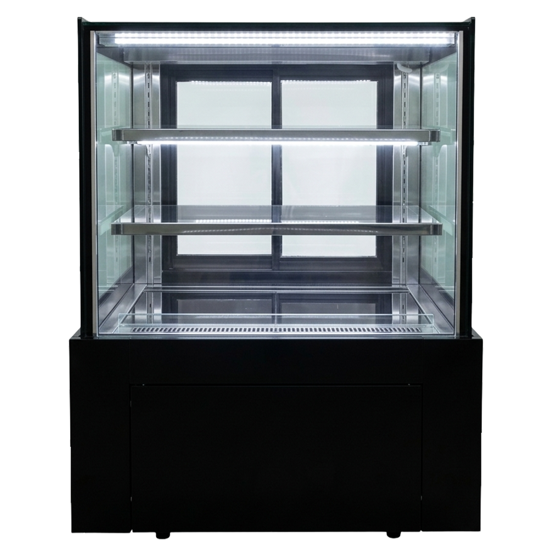 Alpha Commercial Cake Showcase Square 306L Black Marble Coating 900mm