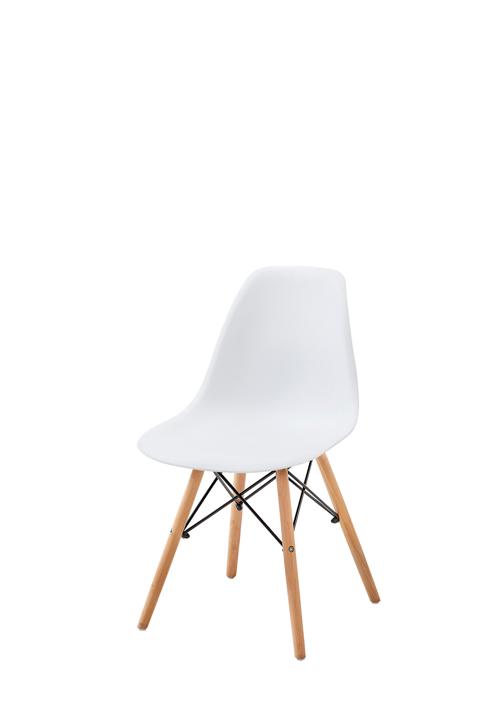 Mia Plastic Dining Chair Beech White