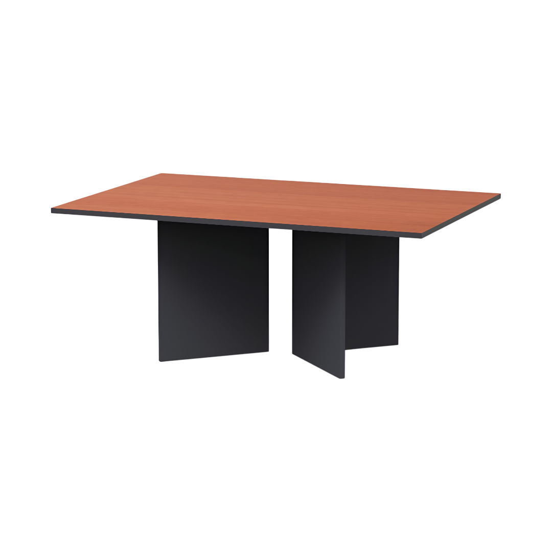 Acmi RV Conference Table L2400 x W1200 x H750mm #Nyatoh Wood/DarkGrey #RVCF240