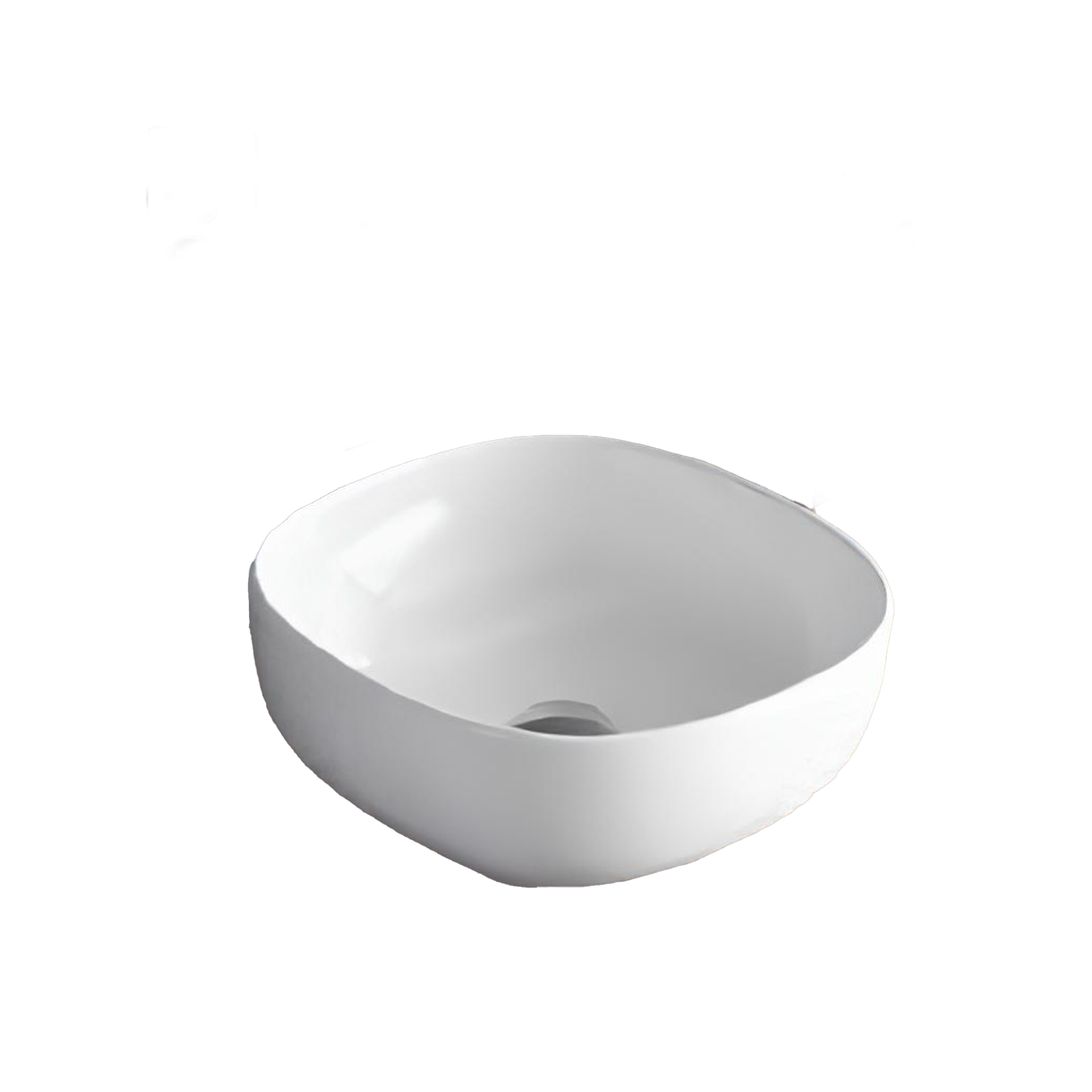 Inox Above Counter Square Basin with Waste 425 x 425 x 145mm White